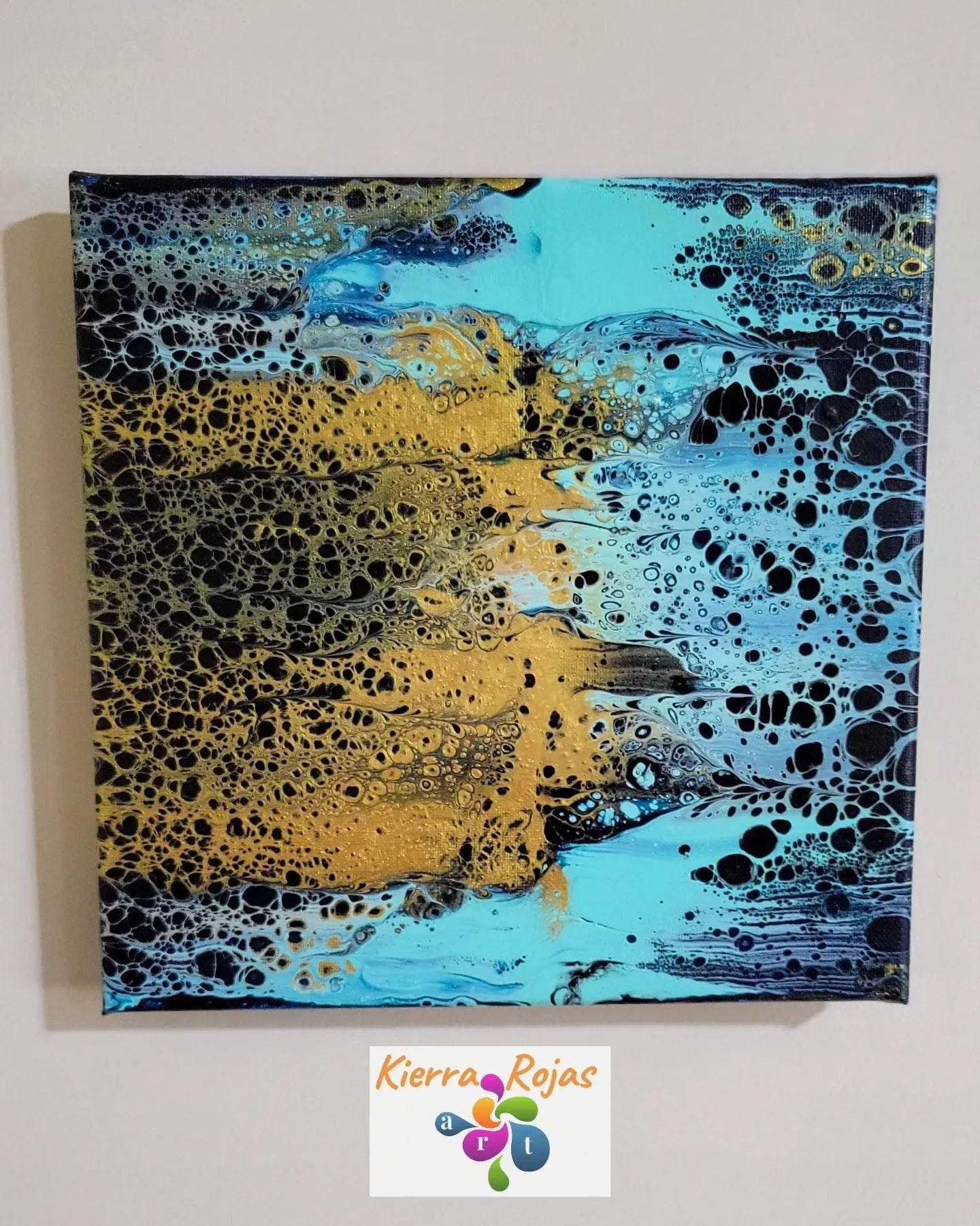 Turquoise, black, and gold Swipe Art