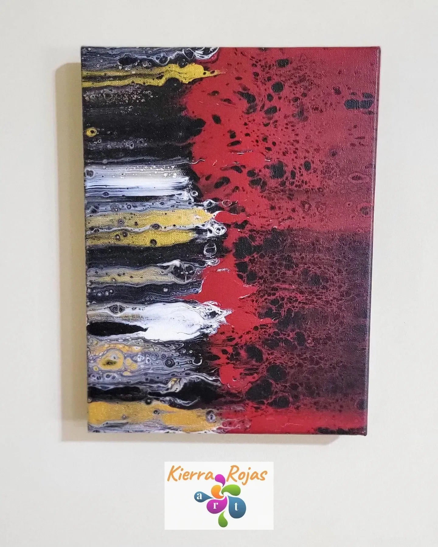 Red white and gold swipe art